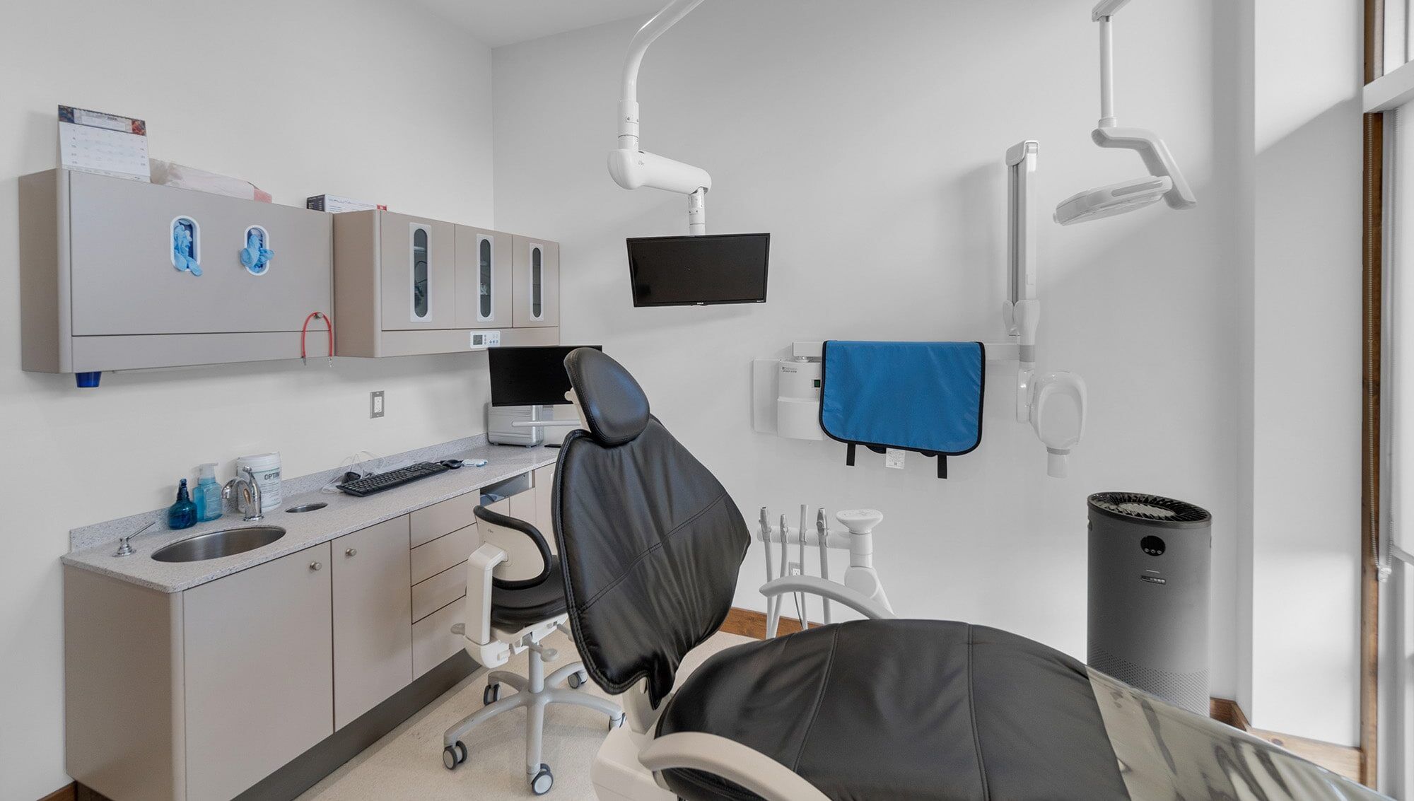 Dental chair in treatment room
