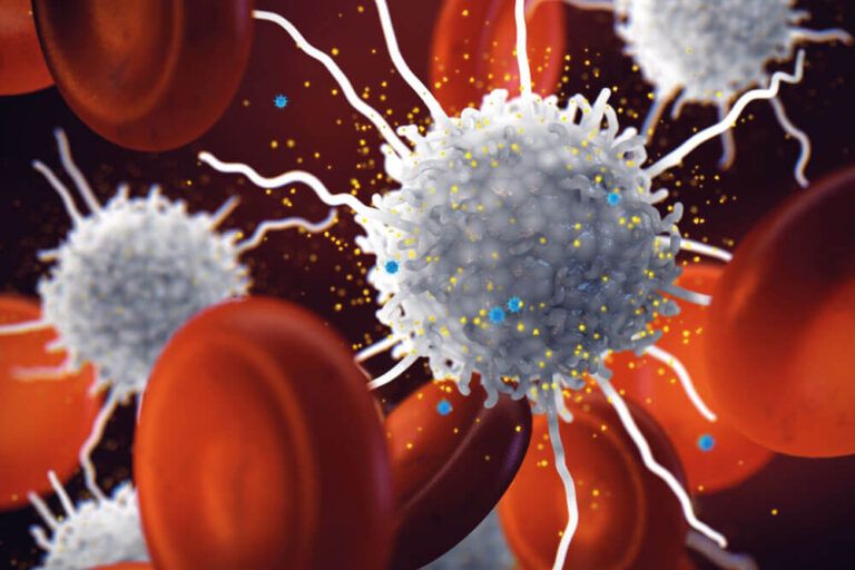 Immune response to viral infection, 3d illustration