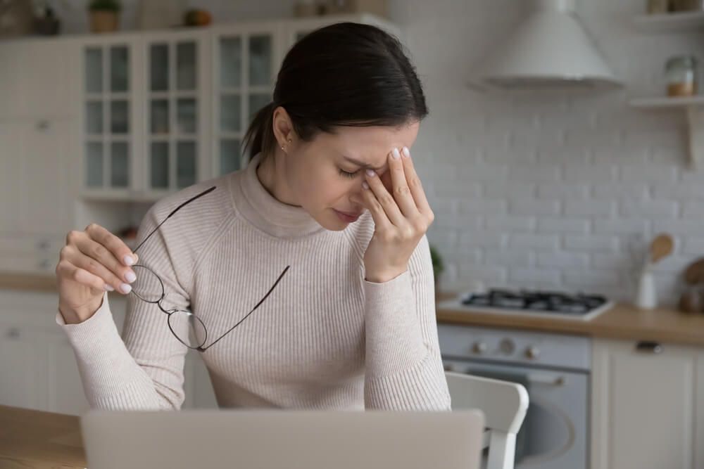 Frustrated depressed freelance worker getting bad news