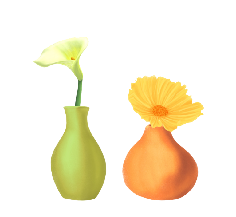 Green and orange vase