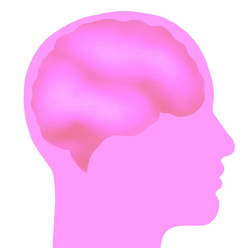 Pink brain illustration