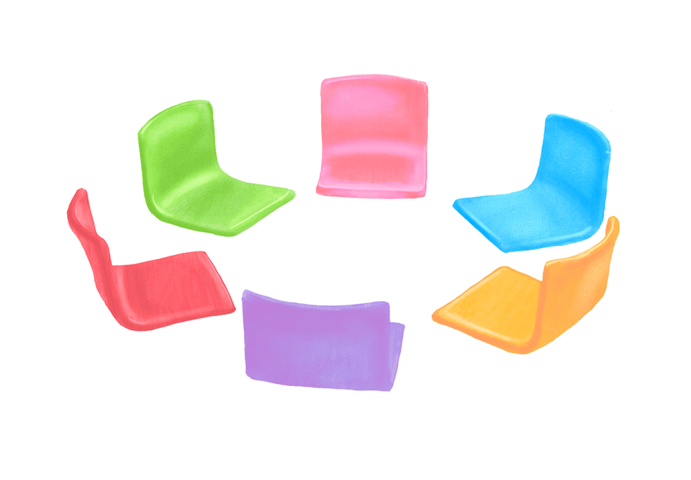Multi Color Group Therapy Chairs