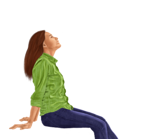Woman relaxing looking up illustration