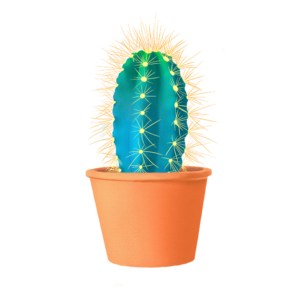 Blue cactus illustration