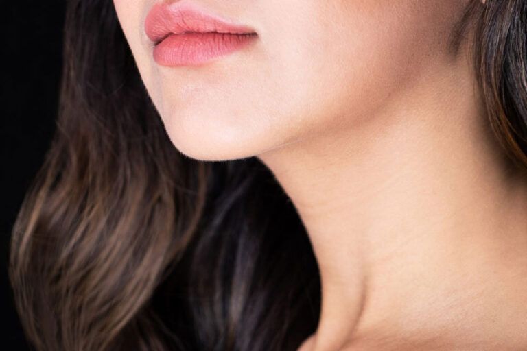 Woman with beautiful neck and lips