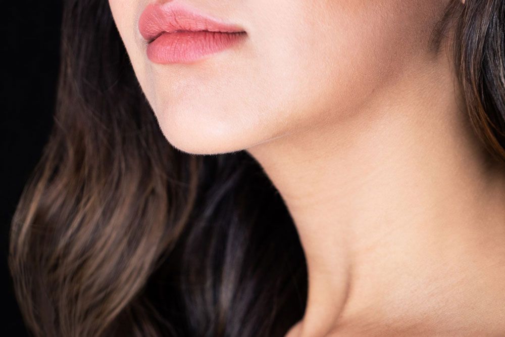 Woman with beautiful neck and lips