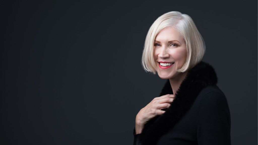 Gorgeous woman with a short blonde bob at L&P Aesthetics