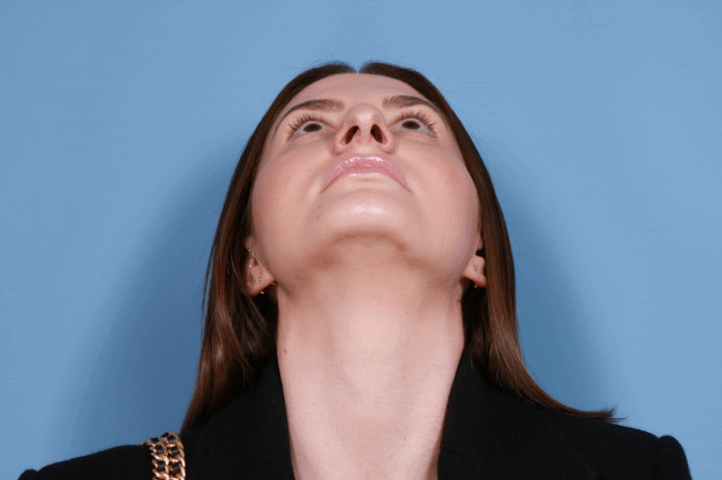 Looking at the nostrils of a woman