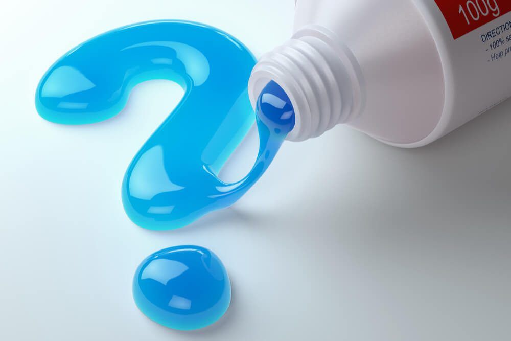 Toothpaste in the shape of question mark