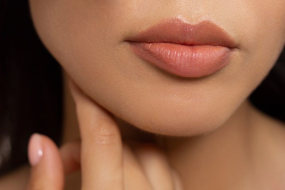 Perfect natural lip makeup beautiful female mouth