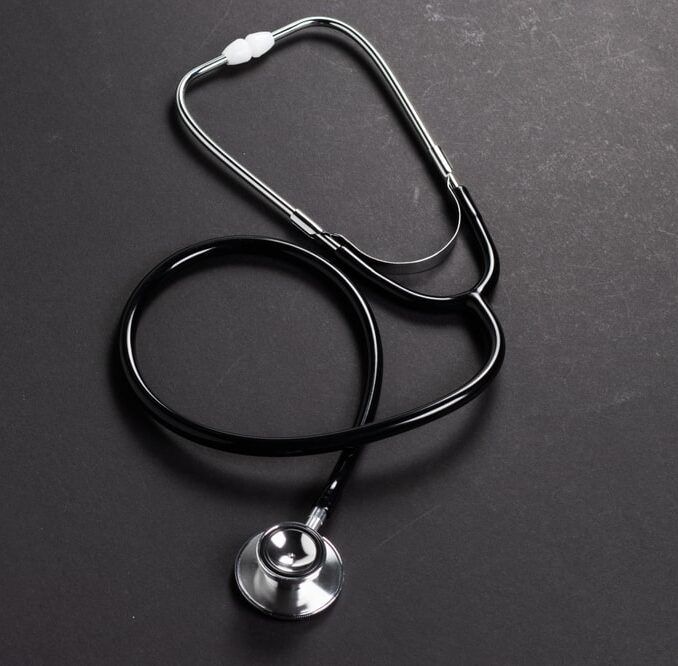 Stethoscope on dark background