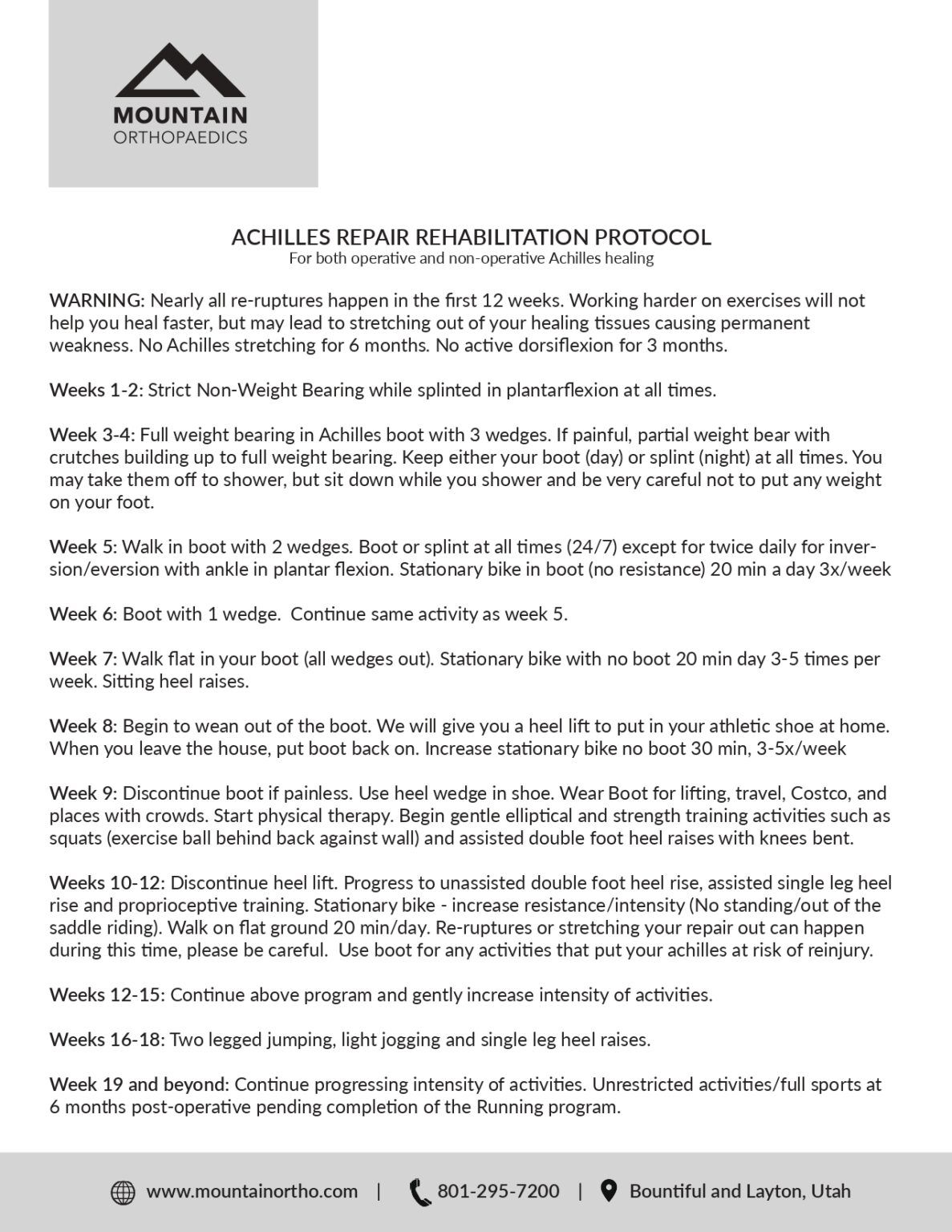 Therapist Resources - Mountain Orthopaedics - Bountiful, UT & Layton, UT
