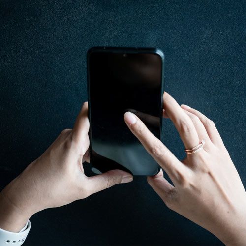 woman hand using modern smart phone