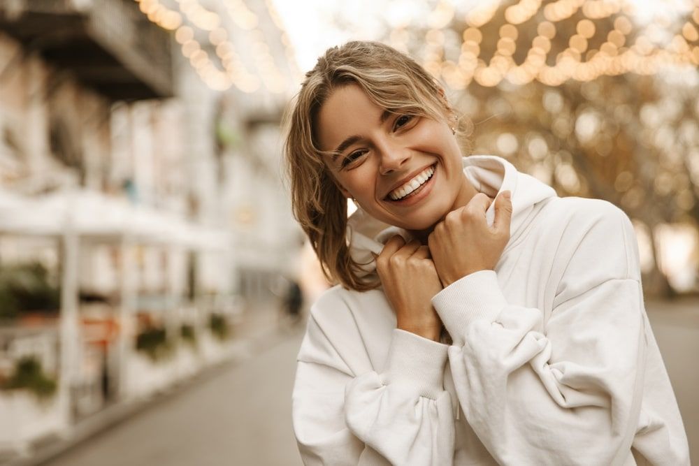 young happy woman with fresh and clean skin