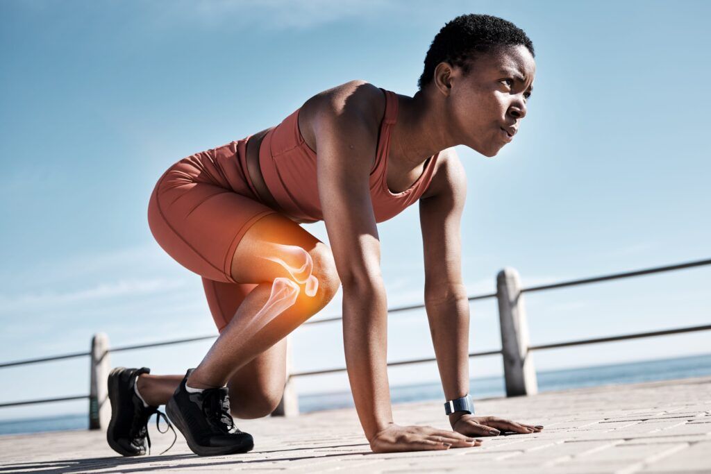 girl runner at beach for training