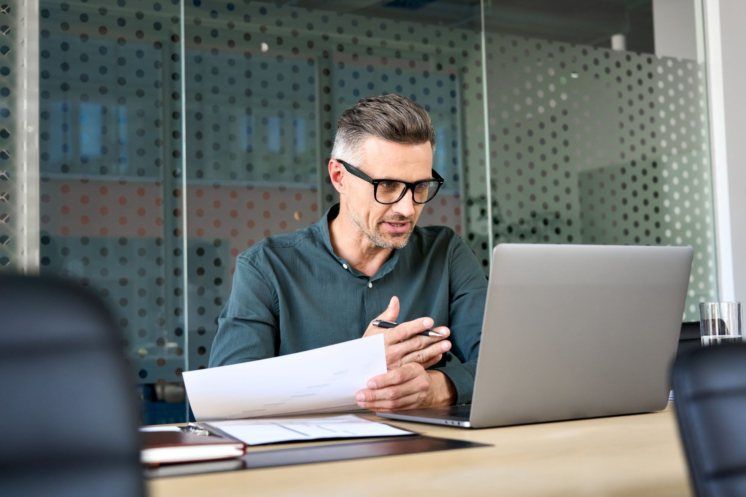 Man Working on Laptop