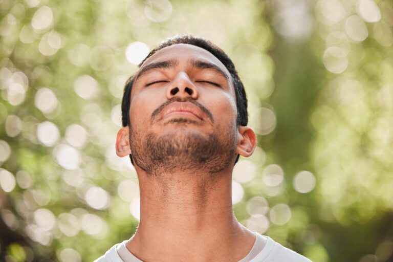 Man Breathing In Peace