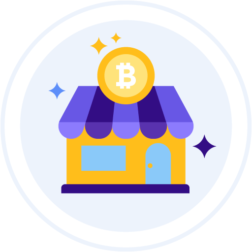 Crypto currencies market icon