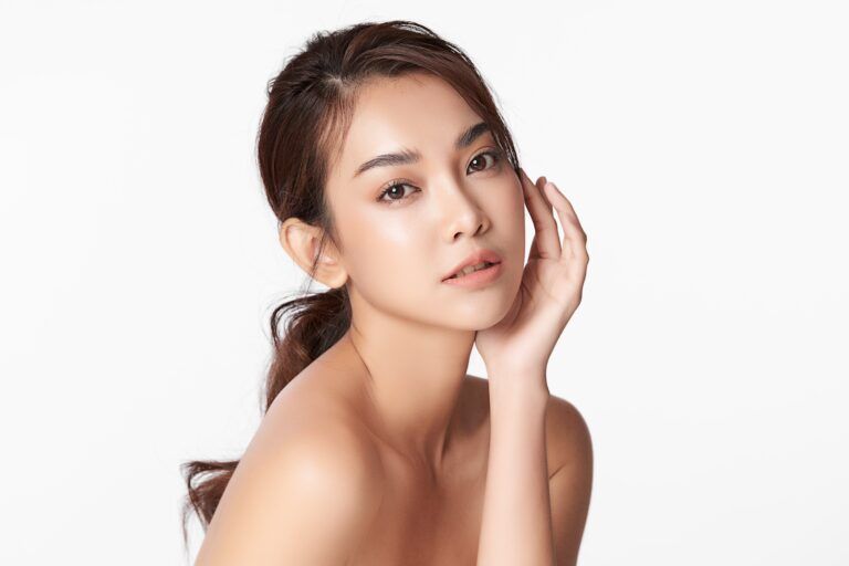 young asian woman with clean fresh skin