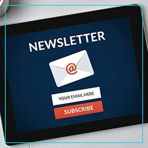 Subscribe newsletter on laptop computer screen