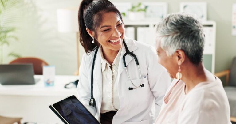 doctor with patient discussing hormonal disorder management