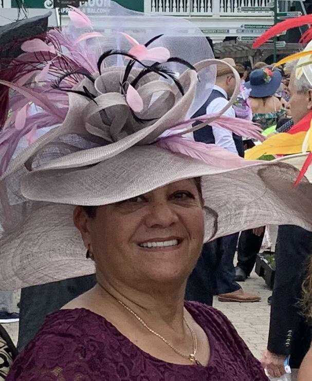 Smiling Lady wearing fancy dress