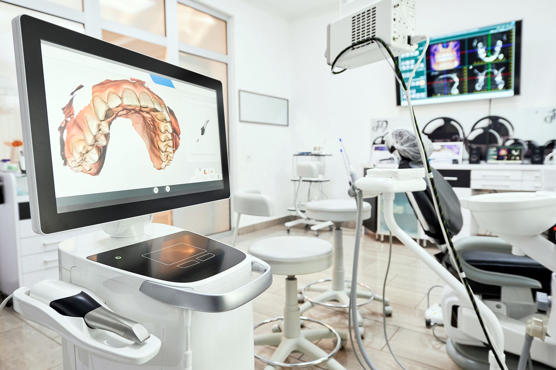 Interior of dental office with modern equipment