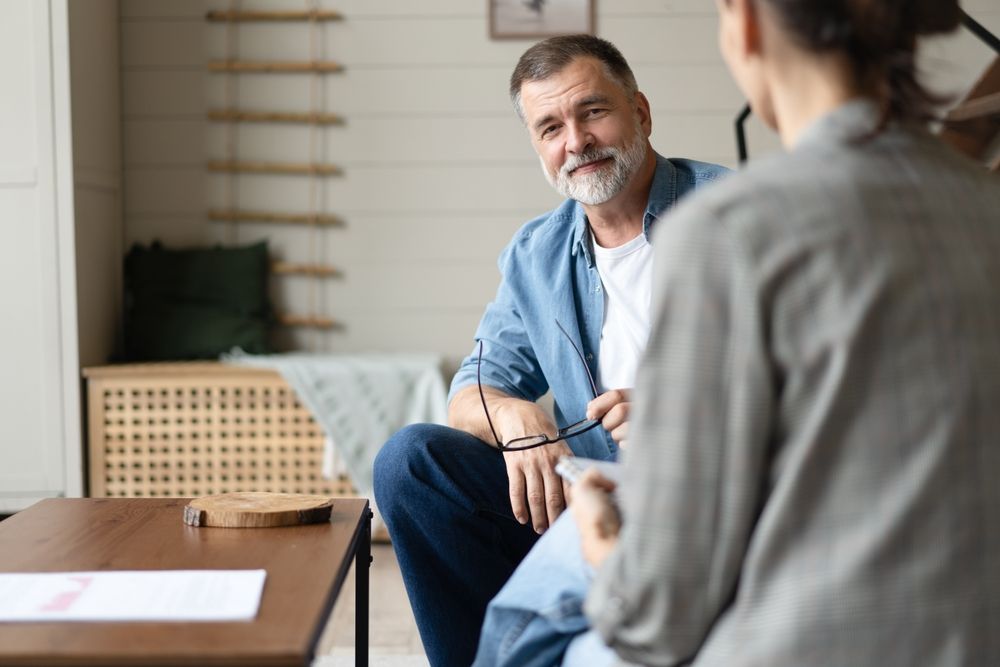 A couple discussing their communication during Couple's Counseling