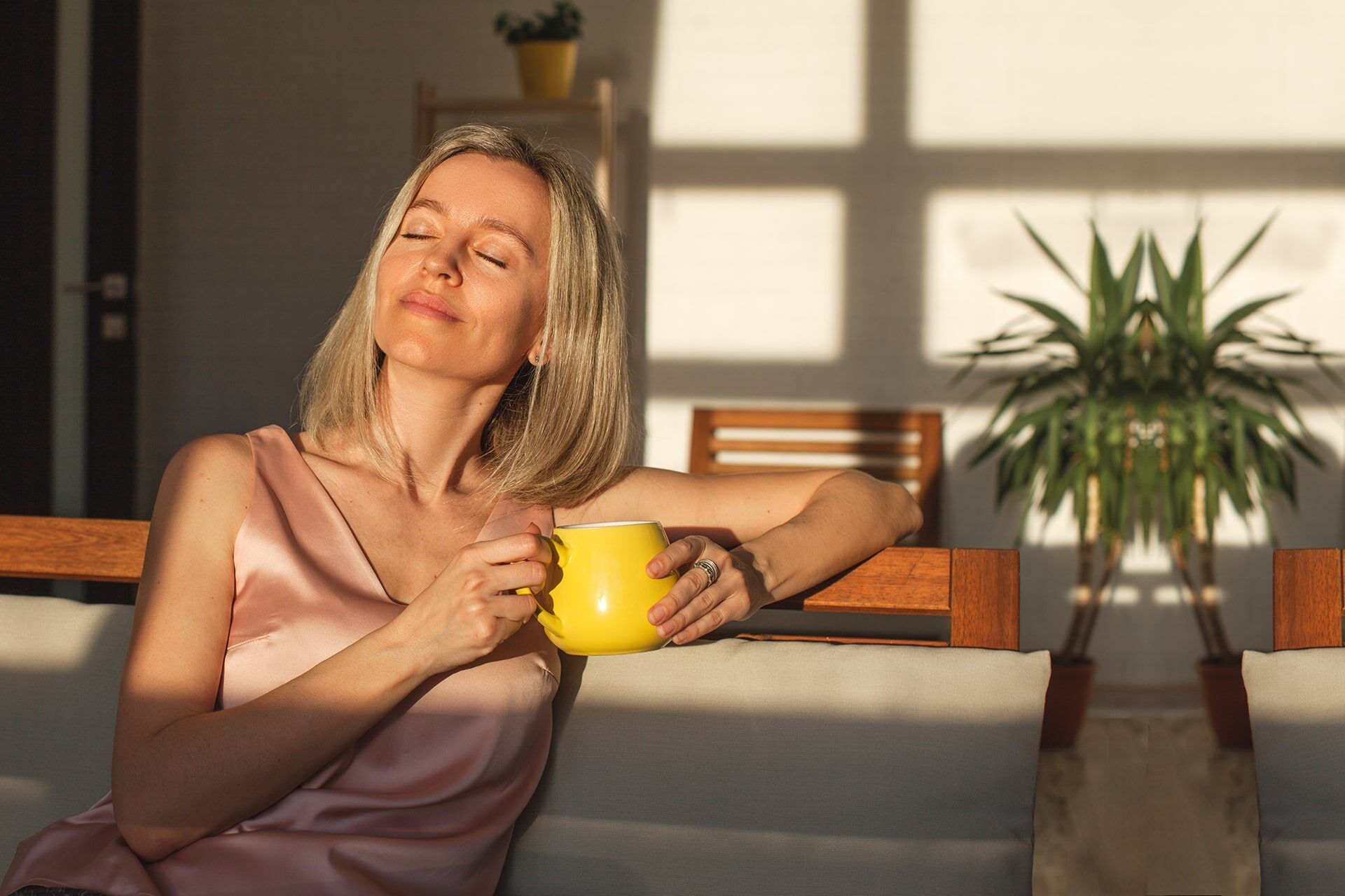 woman resting at home