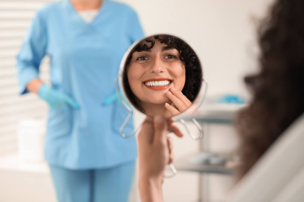 happy patient with nice teeth