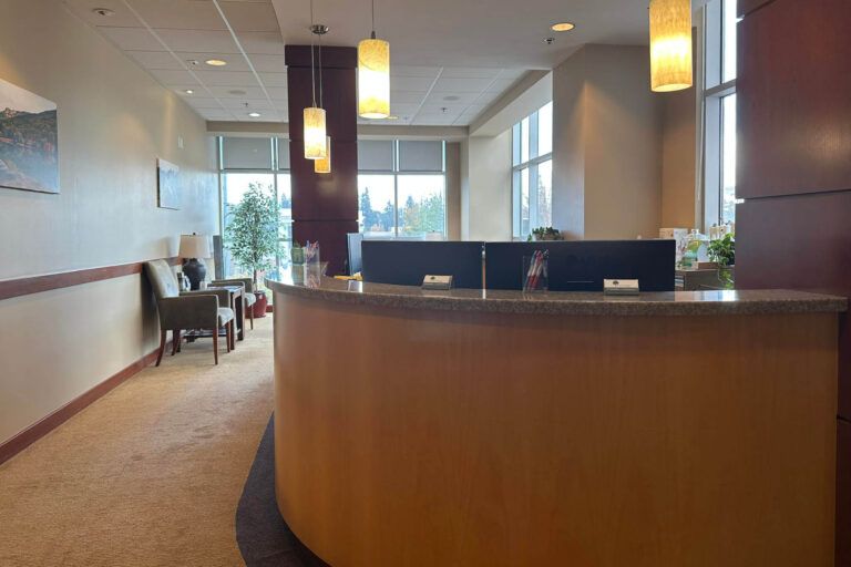 Office tour showing front desk