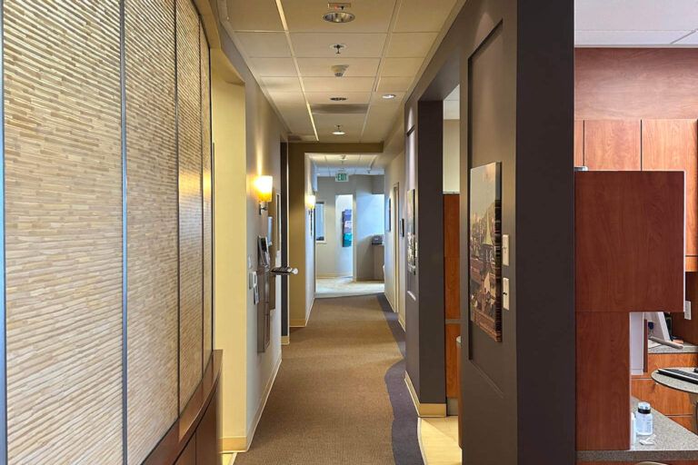Office tour showing hallway