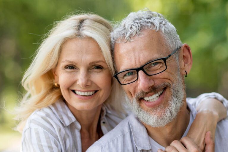 Portrait of an older couple smiling