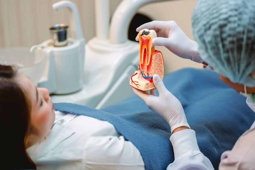 Dentist examining patients in clinic for better dental health