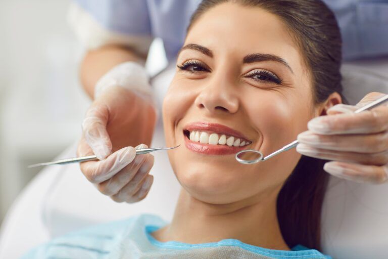 happy patient during a visit to the dentist