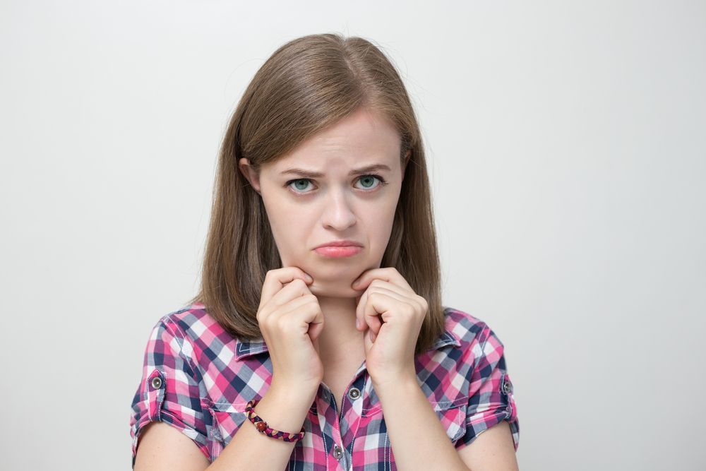 Young,Chubby,Caucasian,Woman,Girl,With,Double,Chin