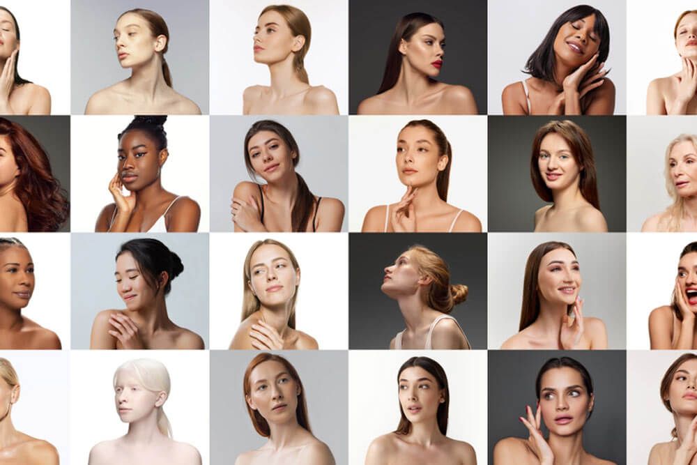 Beautiful, tender women of different skin color, nationality and age