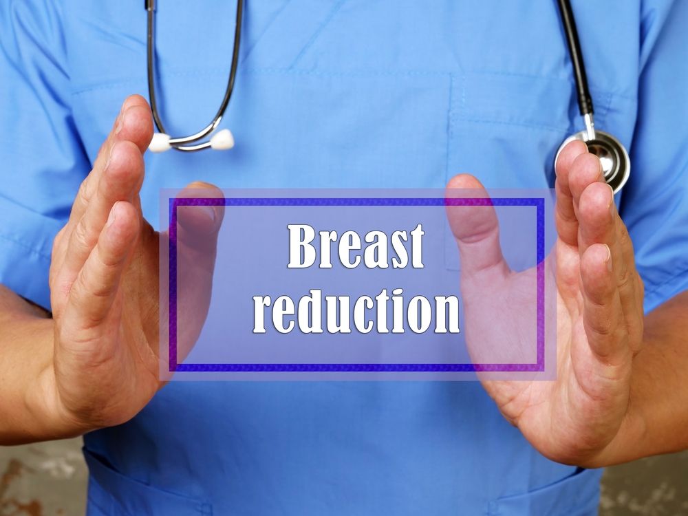 Healthcare concept meaning Breast reduction with phrase on the sheet.