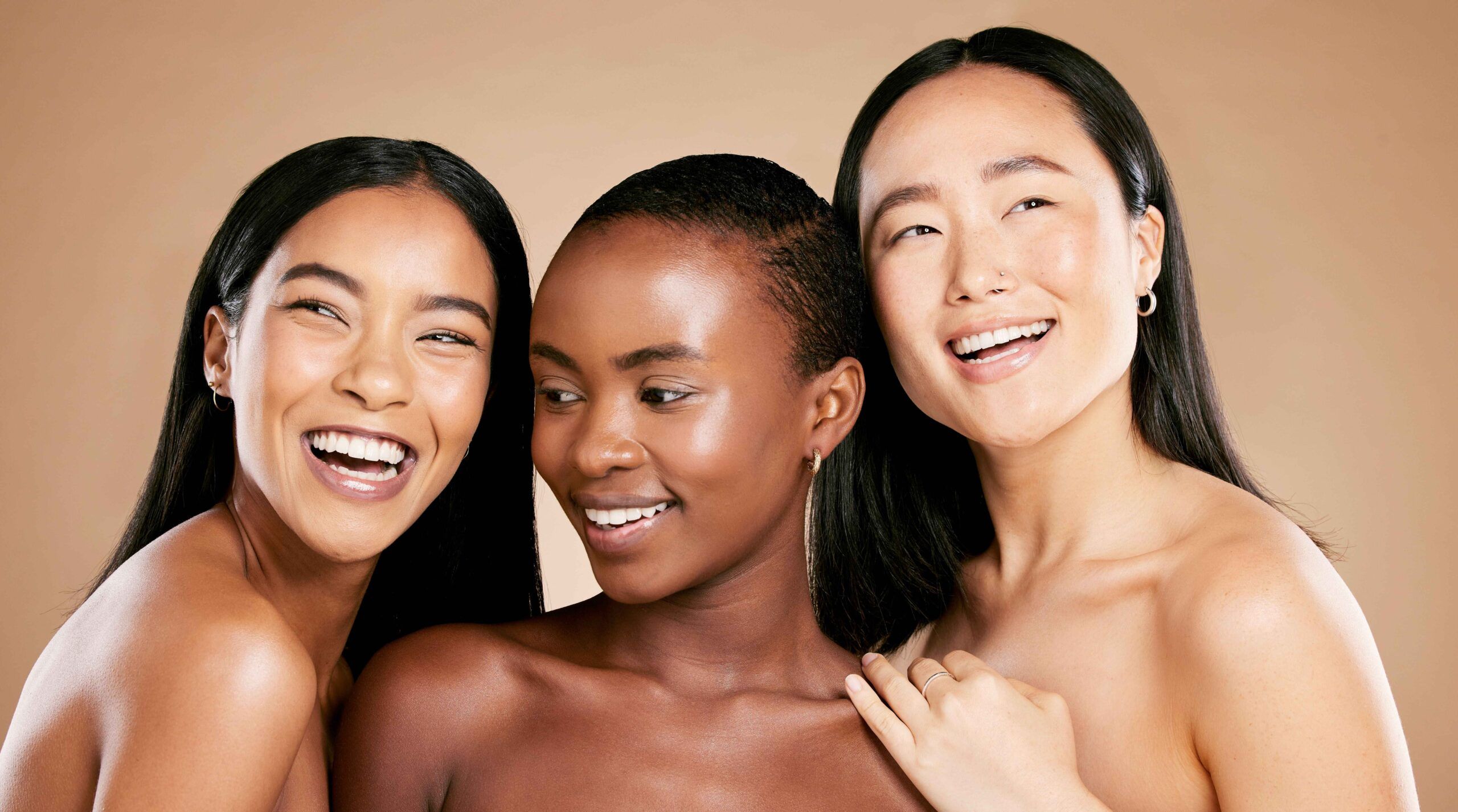 women smile with salon hair