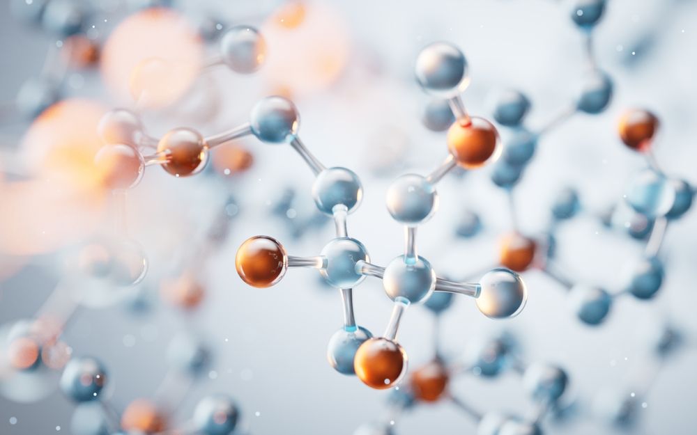 Transparent molecules background, 3d rendering. 3D illustration.