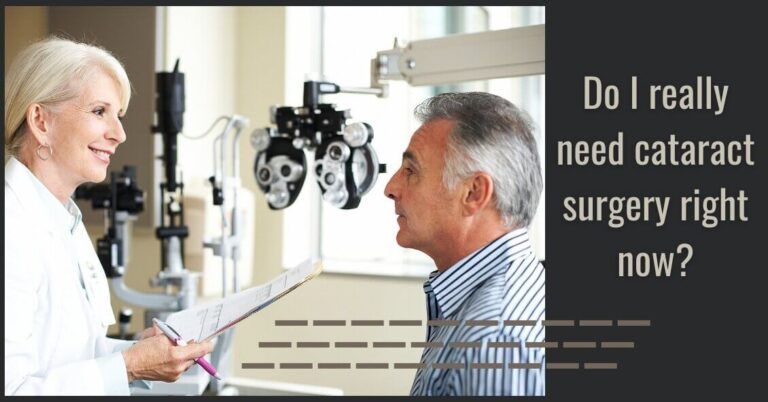 Doctor explaining patient about cataract surgery