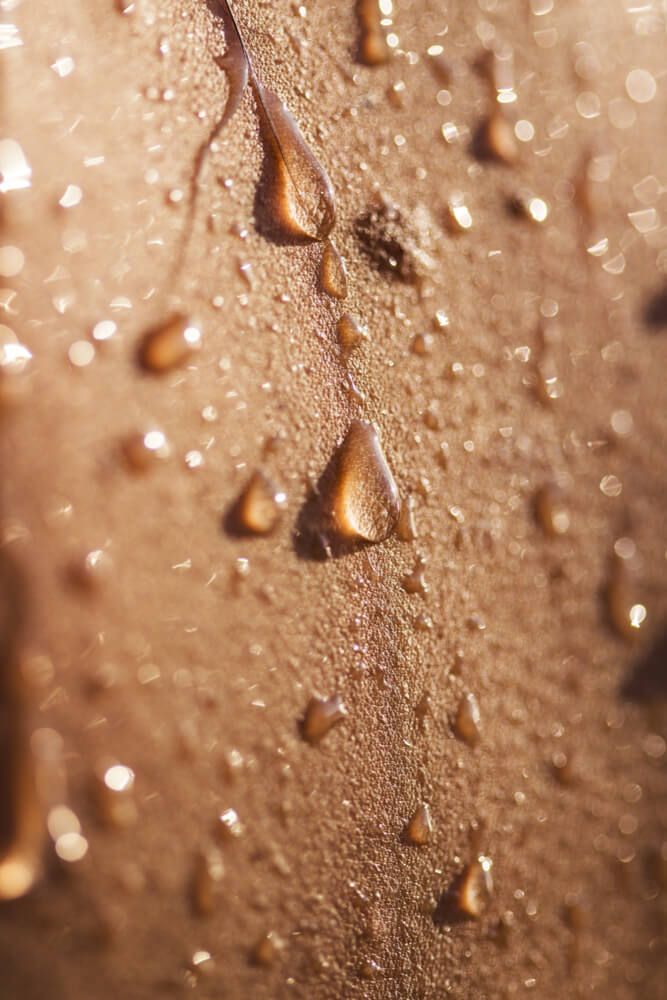 Water drops at the skin