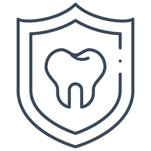 Shield and teeth icon