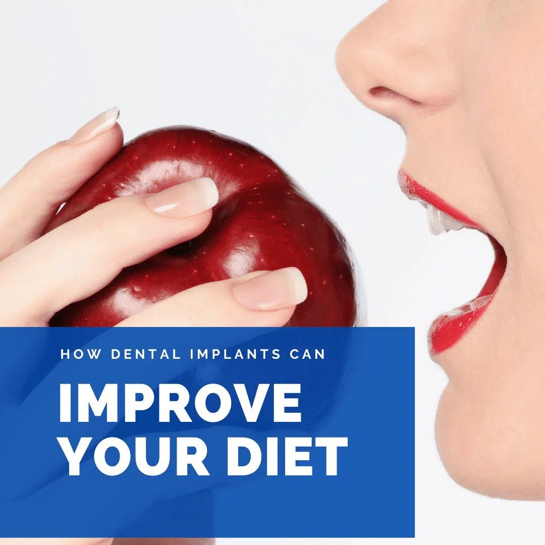 Woman eating red apple