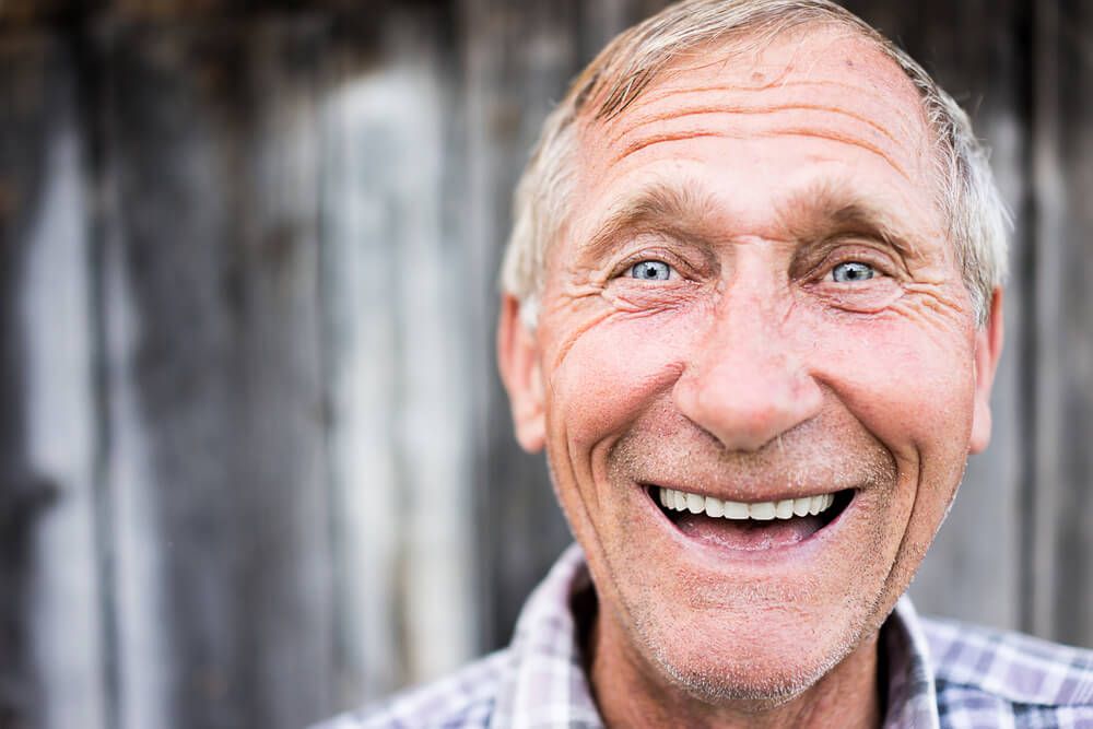 Happy smiling elder senior man portrait