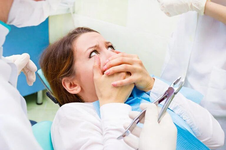 Woman with Dental Anxiety at dentist